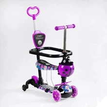 Дитячий самокат Best Scooter 5в1 з батьківською ручкою LS-25855: Кількість коліс 4