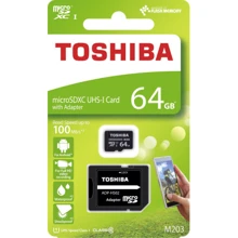 Карта памяти Toshiba 64GB microSDXC Class 10 UHS-I U1 High Speed M203 + adapter (THN-M203K0640EA): Тип карты MicroSDXC
