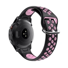 Ремешок Garmin QuickFit 22 Nike-style Silicone Band Black/Pink (QF22-NSSB-BKPK): Цвет розовый