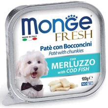 Паштет для собак Monge Dog Fresh с треской 0.1 кг (70013109): Тип Влажный корм