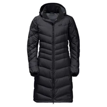 Пуховик Jack Wolfskin Selenium Coat 1202081-6000 40 чорний зимовий з капюшоном довгий: Сезон зима