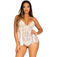 Пеньюар Leg Avenue Floral lace babydoll & string White M: Для кого Для жінок