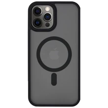 Чехол для iPhone Mobile Case TPU+PC Metal Buttons with MagSafe Black for iPhone 14 Pro: Цвет черный