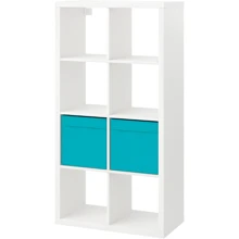 Стеллаж/2 вставки ІКЕА KALLAX / DRÖNA 77х147 см Белый (590.237.64): undefined undefined
