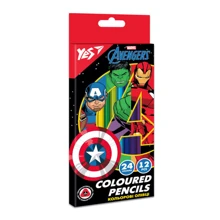 Олівці кольорові YES 12 шт 24 кольори Marvel Avengers (290678): Тип Цветные