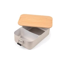 Ланч-бокс XL Troika с защелкой, алюминий и бамбуковая крышка (BOX30): undefined undefined