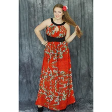 Сарафан Luzana Нори 44-46 красный повседневный длинный макси: Состав Хлопок, Эластан, Полиэстер, Вискоза