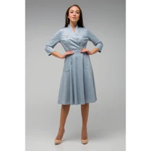Платье FLFashion Венера СПВ2584 48 голубое повседневное удлиненное миди: Состав Полиэстер, Вискоза, Шерсть