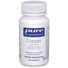 Pure Encapsulations Copper (glycinate) 2 mg 60 caps Медь глицинат: Тип Медь