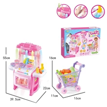 Набір Кухня A-Toys світло, звук, візок з продуктами, посудка (666-165A-1): Виробник A-Toys