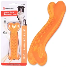 Іграшка Flamingo Rubber Saveo Curved Bone Chicken вигнута кістка жувальна для собак, смак курки 13х4 см (54142): undefined undefined