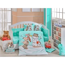 Комплект постельного белья HOBBY Snowball детский мятный 100х150/2х35х45 см (29313): Тип постельный комплект