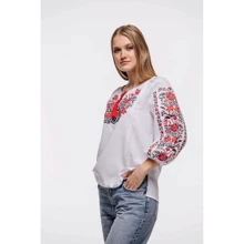 Вышиванка SVARGA Оберіг червоний 44 белая: undefined undefined