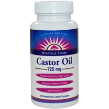 Heritage Products Castor Oil 725 mg Касторовое масло 60 гелевых капсул: Тип Пищеварительные ферменты