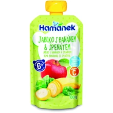 Пюре Hamanek яблоко с бананами и шпинатом 100 г (1215910): Вид Фруктово-овощное