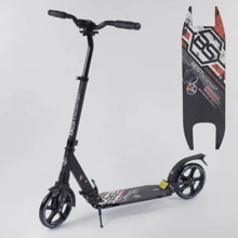 Самокат алюмінієвий Best Scooter з PU колесами, 2 аммортизаторами Black / Red (92087): Кількість коліс 2