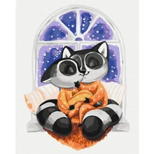 Картина за номерами Brushme Обійми єнотиків ©Kateryna Branchukova 40х50 см (BS53775): Виробник Brushme