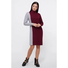 Платье FashionUp PL-1810B 42 бордовое повседневное до середины бедра: Состав Акрил, Нейлон, Полиэстер
