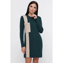 Платье FashionUp PL-1774A 42 зеленое повседневное до середины бедра: Состав Акрил, Нейлон, Полиэстер