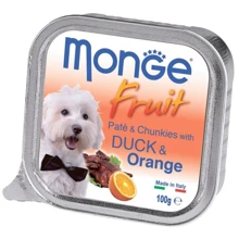 Паштет для собак Monge Dog Fruit з качкою та апельсином 0.1 кг (70013239): Тип Влажный корм