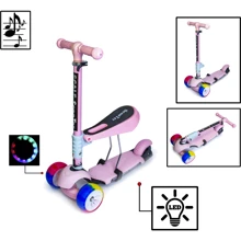 Самокат Scooter 3in1. Pink (складная ручка, со светом и музыкой и смарт-колеса): Количество колес 3