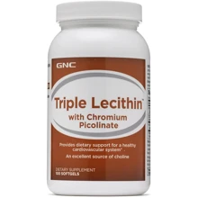 GNC Triple Lecithin with Chromium Picolinate Лецитин Хром пиколинат 100 капсул: Тип Лецитин