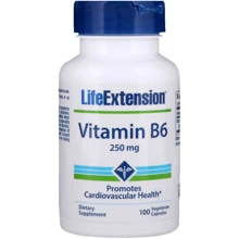 Life Extension Vitamin B6 250 mg 100 Veggie Caps Витамин В-6 (Пиридоксин): Тип Витамин B