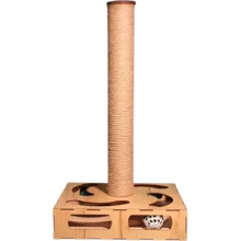 Когтеточка для котов Lucky Pet с шариком 31x31x57 см коричневая (4820224213842): Высота столбика 57 см