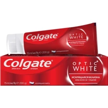 Colgate Зубная паста Optic White отбеливающая 75 мл: Назначение Ароматизация, Комплексная защита, От зубного налета, Отбеливание, Очищение, Свежесть дыхания
