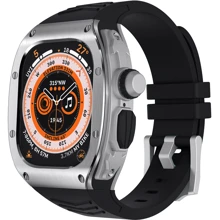 Аксесуар для Watch Stainless Steel Case + Fluorine Black Straps + Silver Case для Apple Watch 45mm: Виробник Lunatik