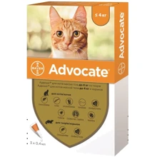 Капли на холку для кошек Bayer/Elanco Advocate до 4 кг 3 шт по 0.4 мл (91031 1x3): Тип Капли