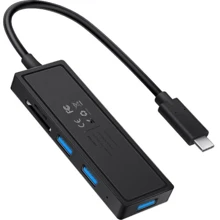 Адаптер BlitzWolf Adapter USB-C to 3xUSB + SD / TF Black (BW-TH4): Колір чорний