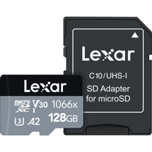 Карта памяти Lexar 128GB microSDXC Class 10 UHS-I U3 V30 A2 Professional 1066x + adapter (LMS1066128G-BNANG): Тип карты MicroSDXC