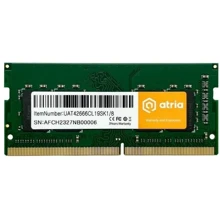 ATRIA 8 GB SO-DIMM DDR4 2666 MHz (UAT42666CL19SK1/8) UA: Тип DDR4