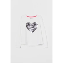 Лонгслів H & M 1512-7396790 110-116 см білий: Тип Лонгсліви
