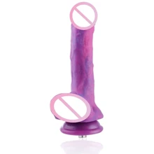 Фаллоимитатор 8.2″ с вибрацией для секс-машин Hismith Purple Silicone Dildo with Vibe: Назначение Вагинальные