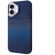 Чехол для iPhone WAVE Gleam Case with Magnetic Ring Blue Stripes for iPhone 16: Цвет синий
