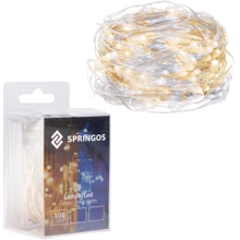 Гирлянда на батарейках Springos 9.9 м 100 LED CL0024 Cold White/Warm White: Тип Линейная