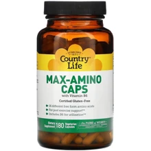 Country Life Max-Amino Caps Макс Аминокислоты с витамином В6 180 капсул (спорт): Форма выпуска Капсулы