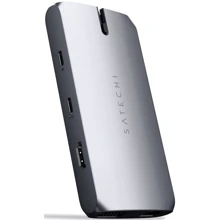 Адаптер Satechi Adapter USB-C to USB-C + HDMI + VGA + 2xUSB3.0 + SD + RJ45 Space Grey (ST-UCMBAM): Колір сірий