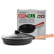 Сковорода Brizoll Optima чугунная с крышкой 240х40см (O2440-P-C): Тип сковороды Традиционная