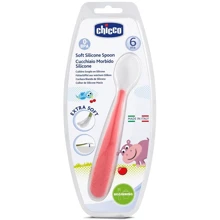 Ложка силіконова Chicco 6м + червона (06828.71): Матеріал силікон