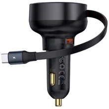 Зарядное устройство Baseus Car Charger Enjoyment Pro U USB Retractable Cable USB-C 60W Black (C00057800111-00): Особенности Power Delivery (PD)