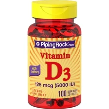 Piping Rock High Potency Vitamin D3 5000 IU 100 Softgels Високоефективний комплекс вітаміну D3: Тип вітамін D