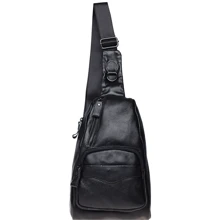 Чоловіча сумка-слінг Borsa Leather чорна (K1029-black): Стать Чоловік