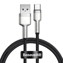 Кабель Baseus USB Cable to USB-C 40W Cafule Metal 1m Black (CATJK-A01): Тип USB Cable - USB-C