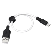 Кабель Hoco USB Cable to MicroUSB X21 2.4A 0.25m Black/White: Тип USB Cable - microUSB