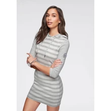 Платье KangaROOS 22225845 38-40 серое спортивное короткое мини: Состав Хлопок, Вискоза