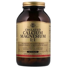 Solgar Chelated Calcium Magnesium Солгар Магний Кальций 1:1 240 таблеток: Тип Магний + Кальций