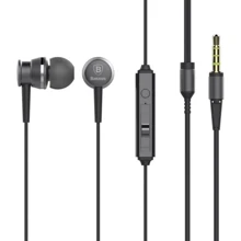 Навушники Baseus Lark Series Wired Earphones Sky Gray (WEBASEEJ-LA0G): Тип конструкції вакуумні